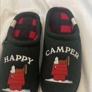 Kids Happy Camper Slippers - Black